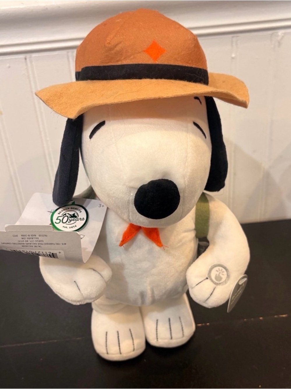 Hallmark Peanuts Beagle Scout Snoopy 12โ Plush Sound Motion Commemorative 50th